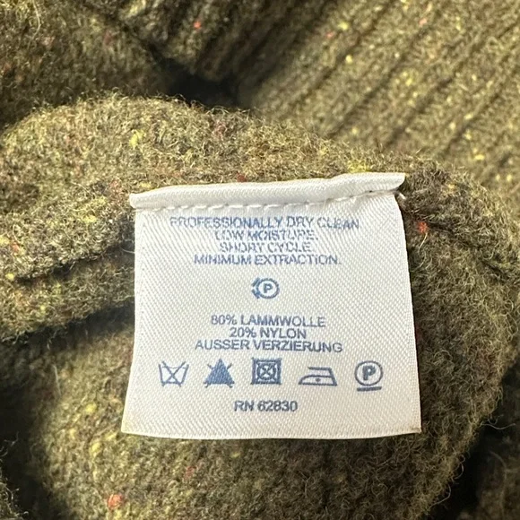 Lands' End Men's Wool Turtleneck Sweater in Olive - Picture 9 of 9